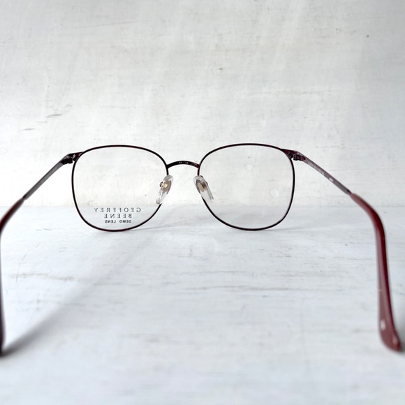 Geoffrey Beene MOD GB-1002 Wine Vintage 80s Low Profile Metal Eyeglasses Maroon